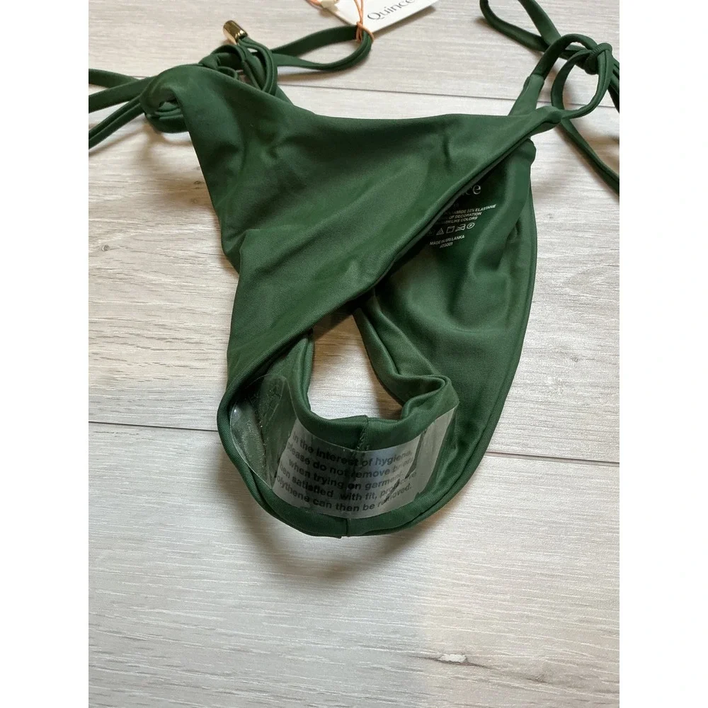 Quince Italian Adjustable Side‎ Tie Bikini Bottom Palm Green XS New With Tags
